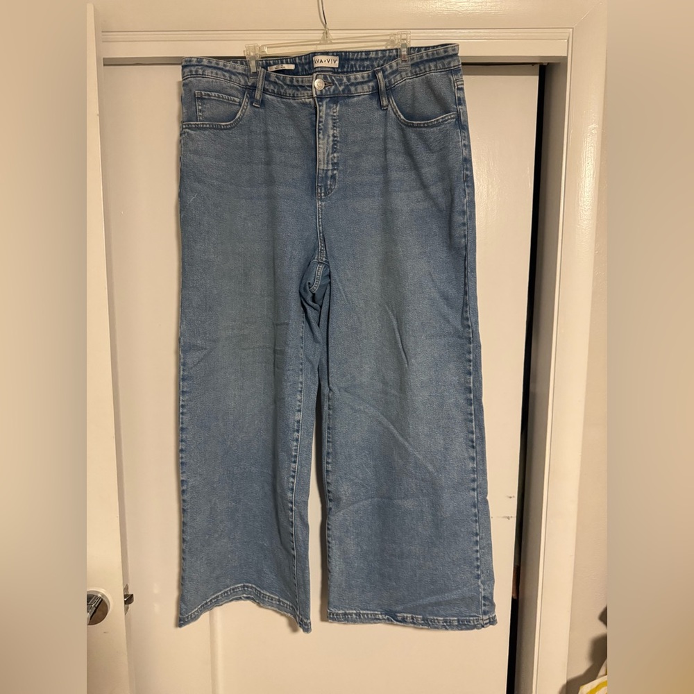 Ava & Viv Denim Wide-Leg Pants